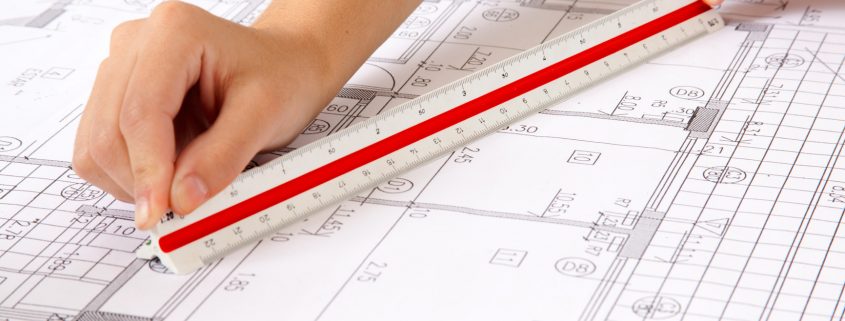 Scale Ruler On Blueprints | Recycling Services | Storage Container Rentals | Parberry Environmental Solutions